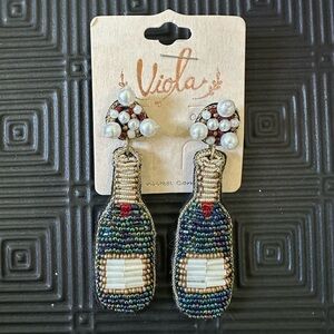 ✨NEW✨ Beaded Champagne Bottle Dangle Earrings